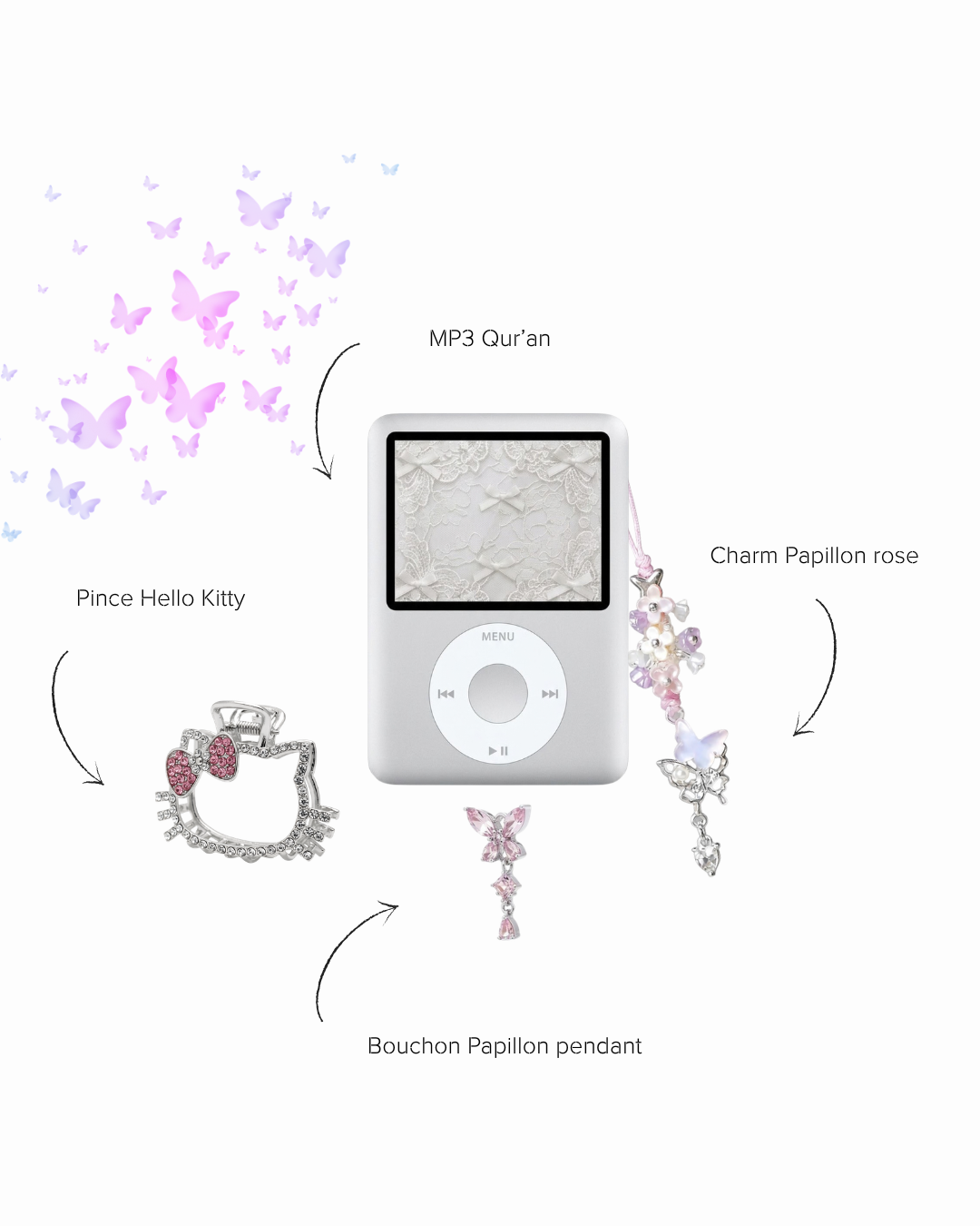 Coffret Papillon rose